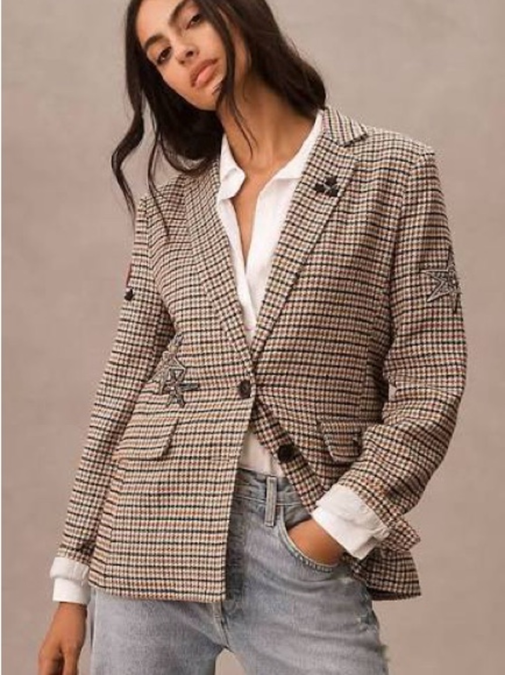 By Anthropologie Appliqué Blazer